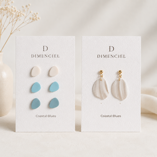 The Pebble & Petal Edit in Coastal Blues | Bundle — Pebble Studs Set & Petal Drop Earrings