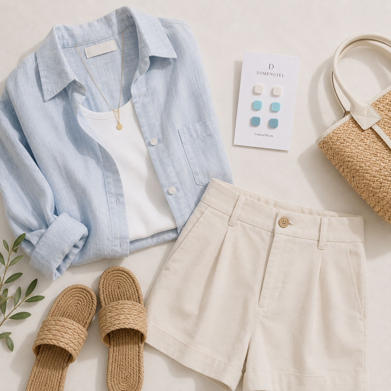 The Micro Cube Trio in Coastal Blues | Square Ear Studs Set