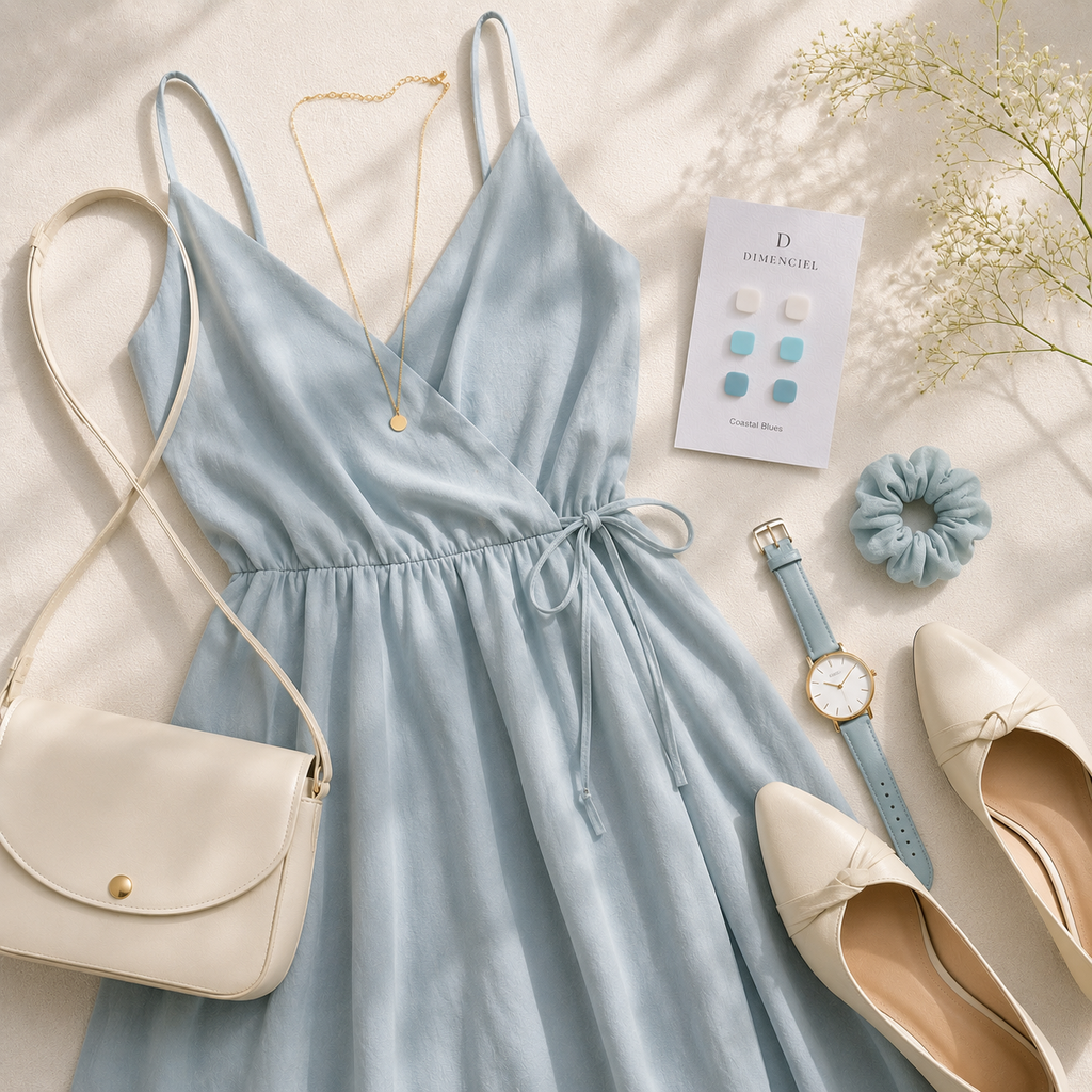 The Micro Cube Trio in Coastal Blues | Square Ear Studs Set