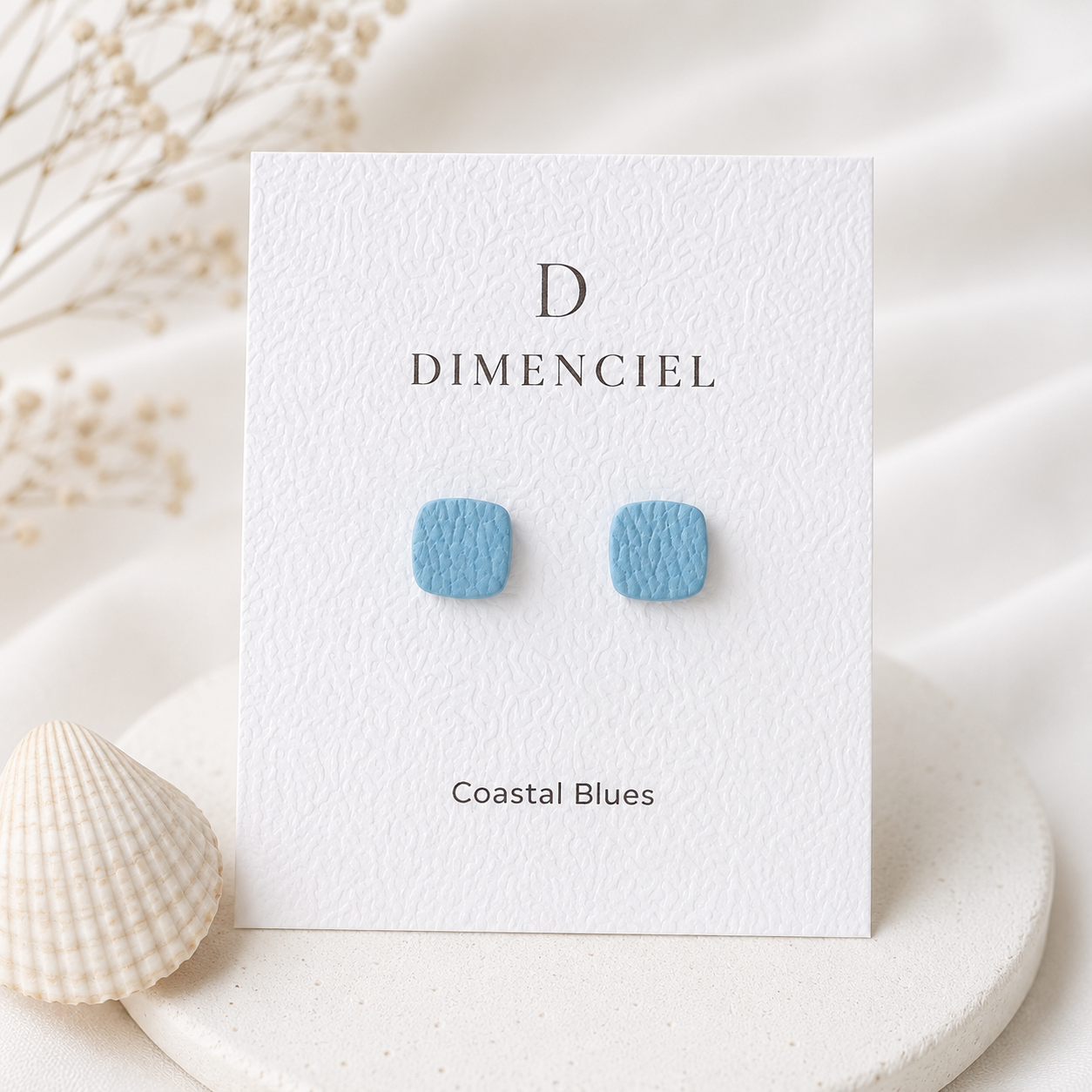 Coastal Blues Square Ear Studs Set