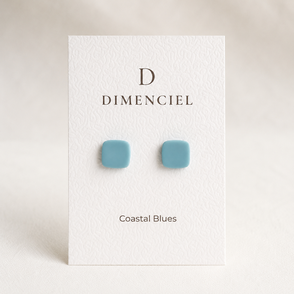 The Micro Cube Trio in Coastal Blues | Square Ear Studs Set