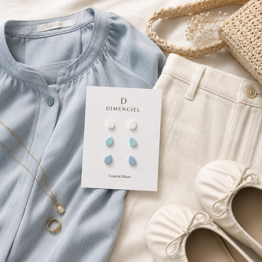 Coastal Blues Teardrop Ear Studs Set