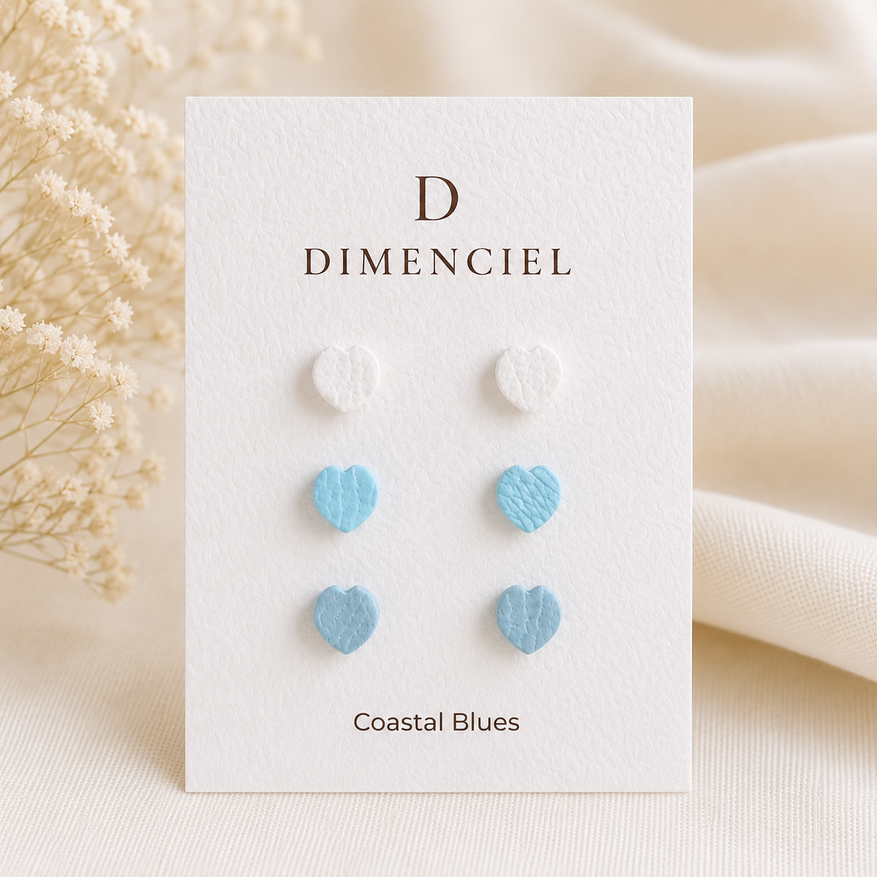 Coastal Blues Cherry Blossom Petal Studs Set