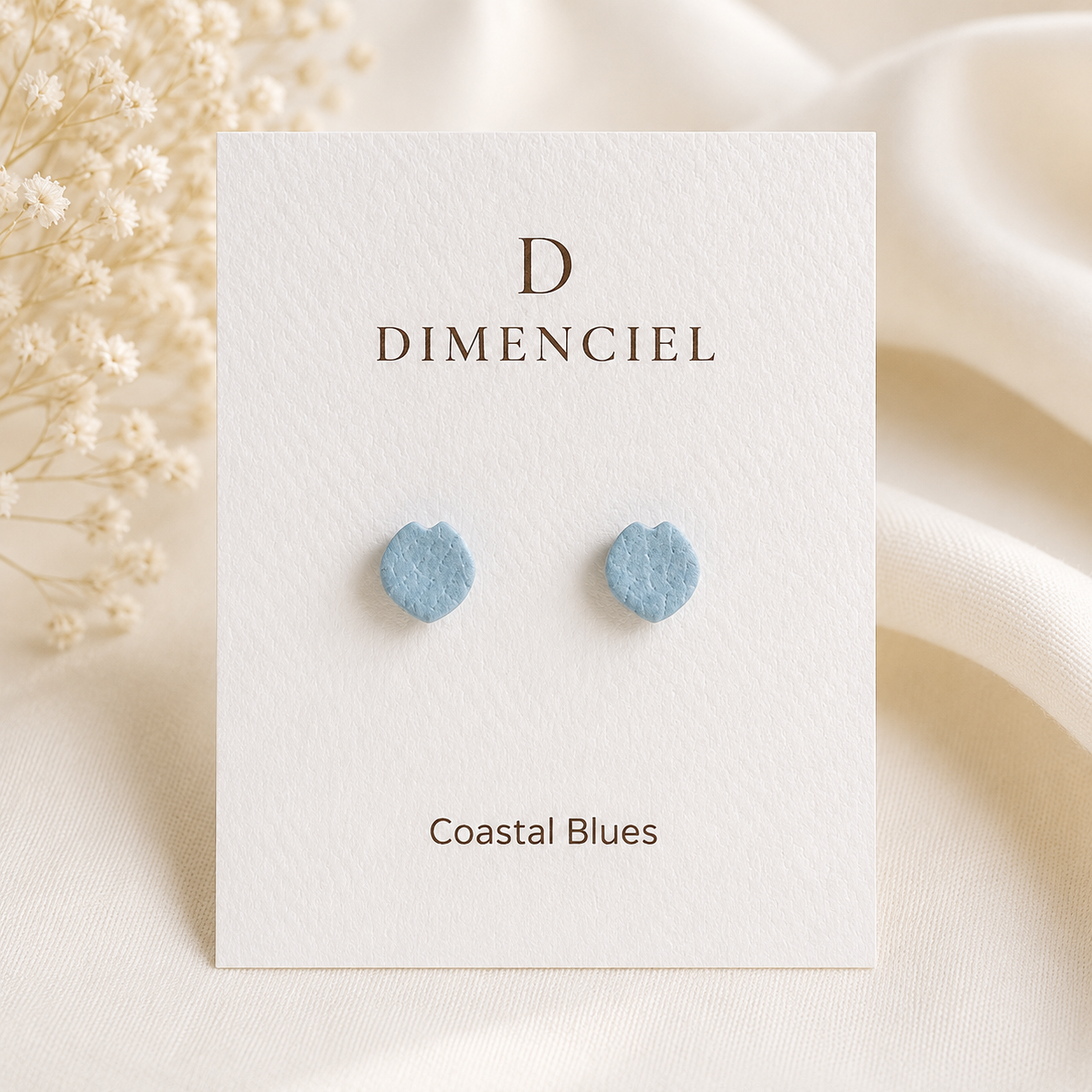 Coastal Blues Cherry Blossom Petal Studs Set
