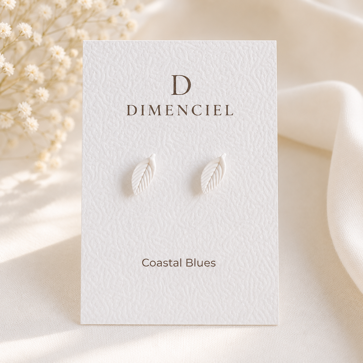 Coastal Blues Leaf Studs Set