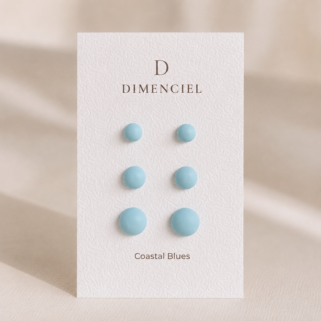 The Micro Dome Trio in Coastal Blues | Half Sphere Ear Studs Set