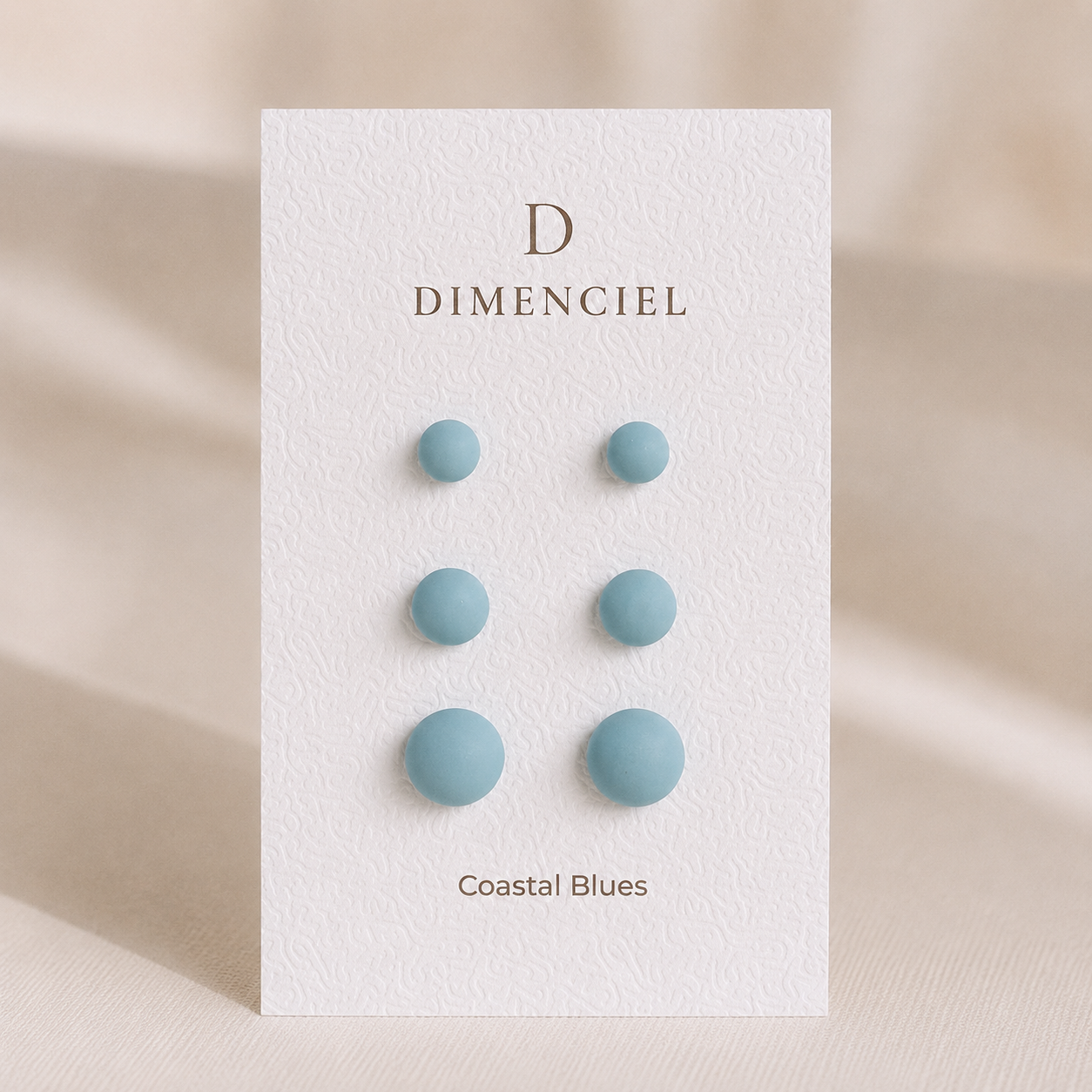 The Micro Dome Trio in Coastal Blues | Half Sphere Ear Studs Set