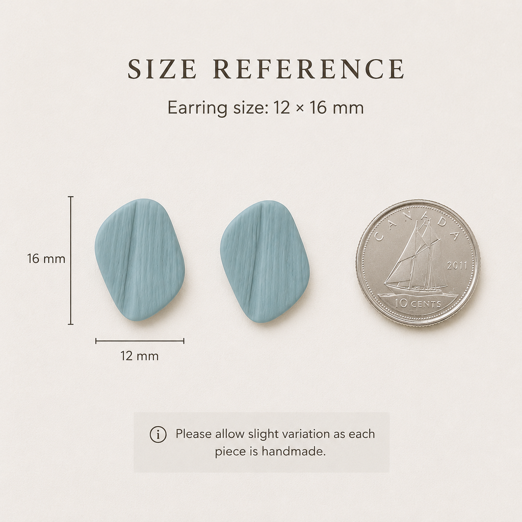 The Organic Pebble in Coastal Blues | Pebble Ear Studs