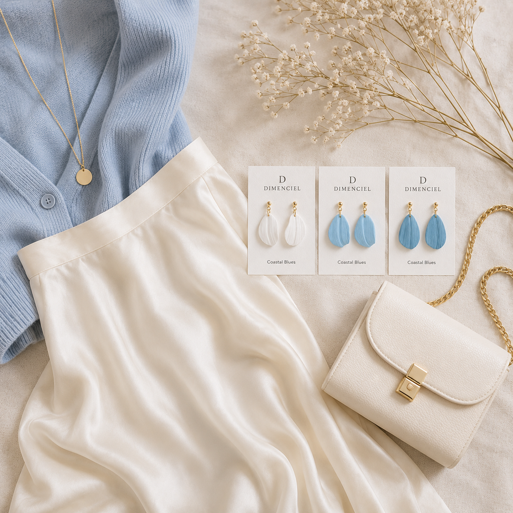 Coastal Blues Petal Drop Earrings