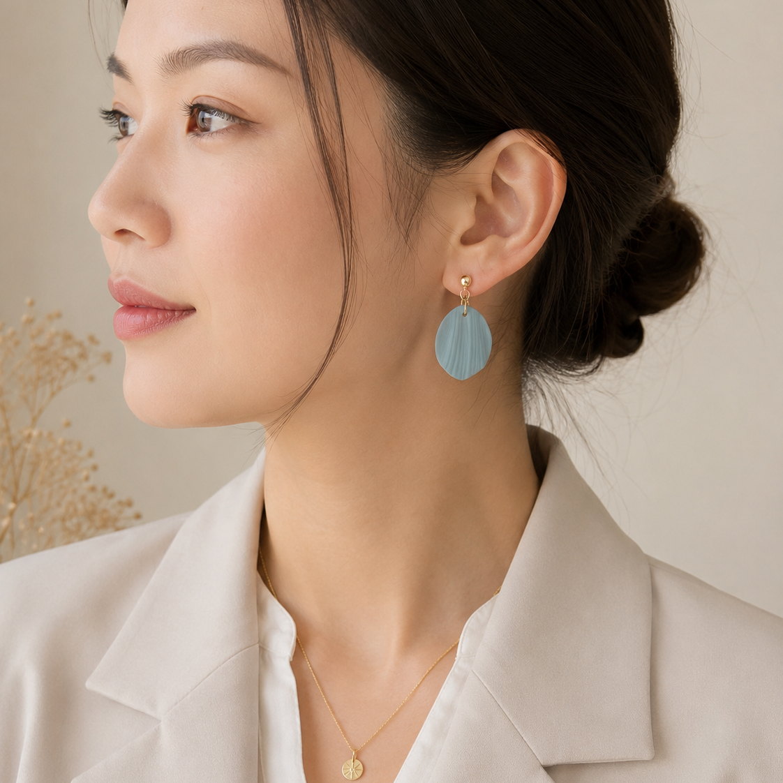 The Callista Drop in Coastal Blues | Petal Drop Earrings