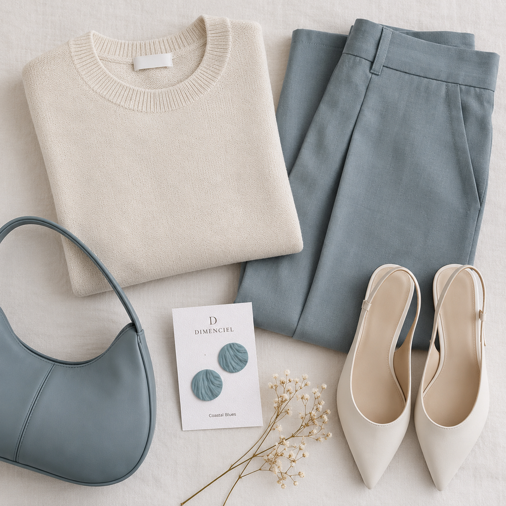 The Swirl Orb in Coastal Blues | Circle Ear Studs