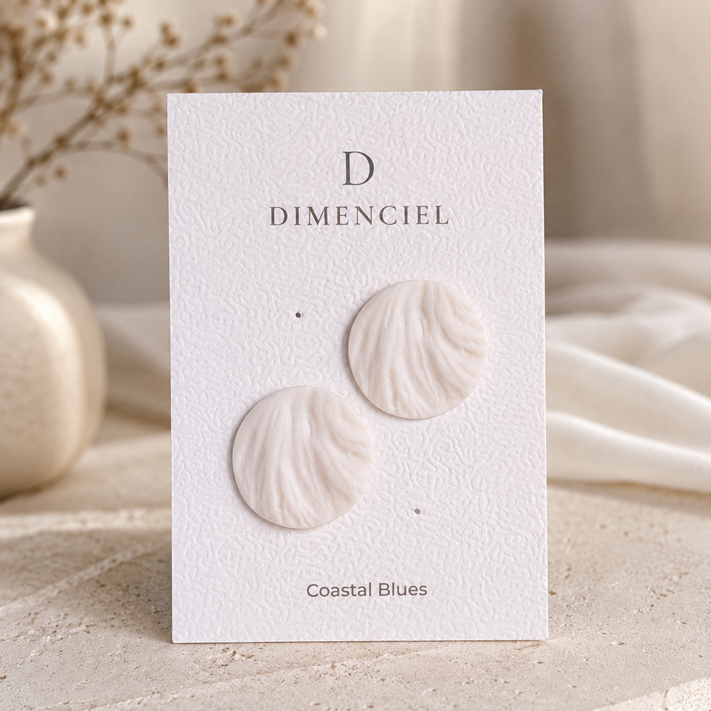 The Swirl Orb in Coastal Blues | Circle Ear Studs