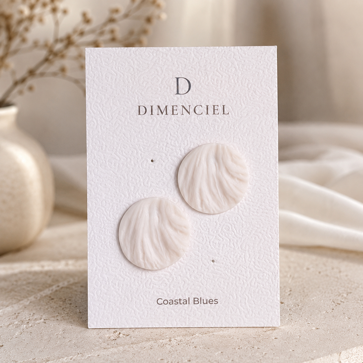 The Swirl Orb in Coastal Blues | Circle Ear Studs