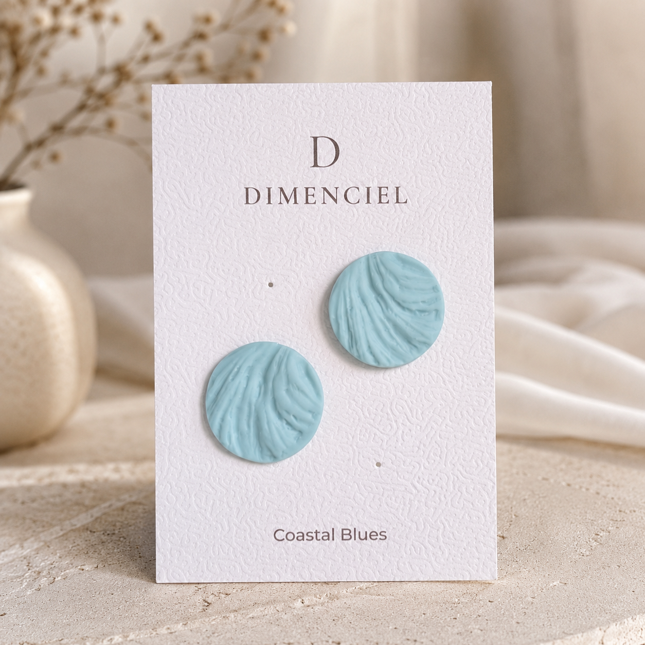 The Swirl Orb in Coastal Blues | Circle Ear Studs