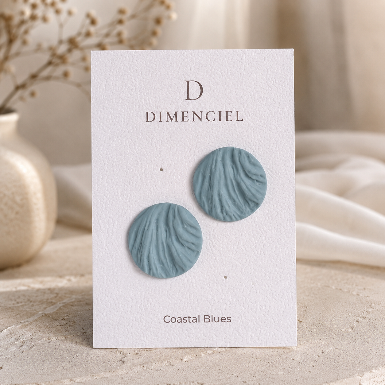 The Swirl Orb in Coastal Blues | Circle Ear Studs