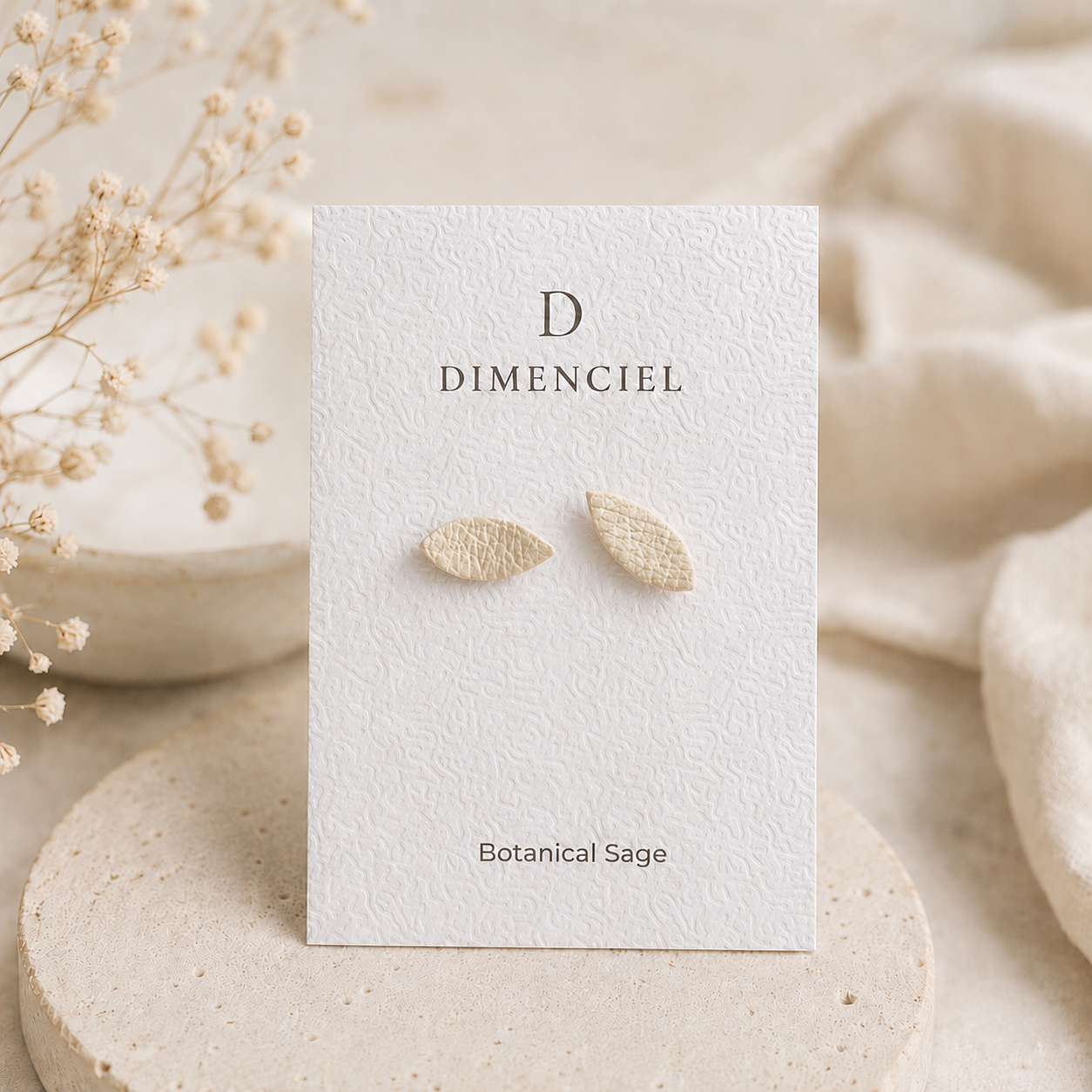 Botanical Sage Leaf Ear Studs Set