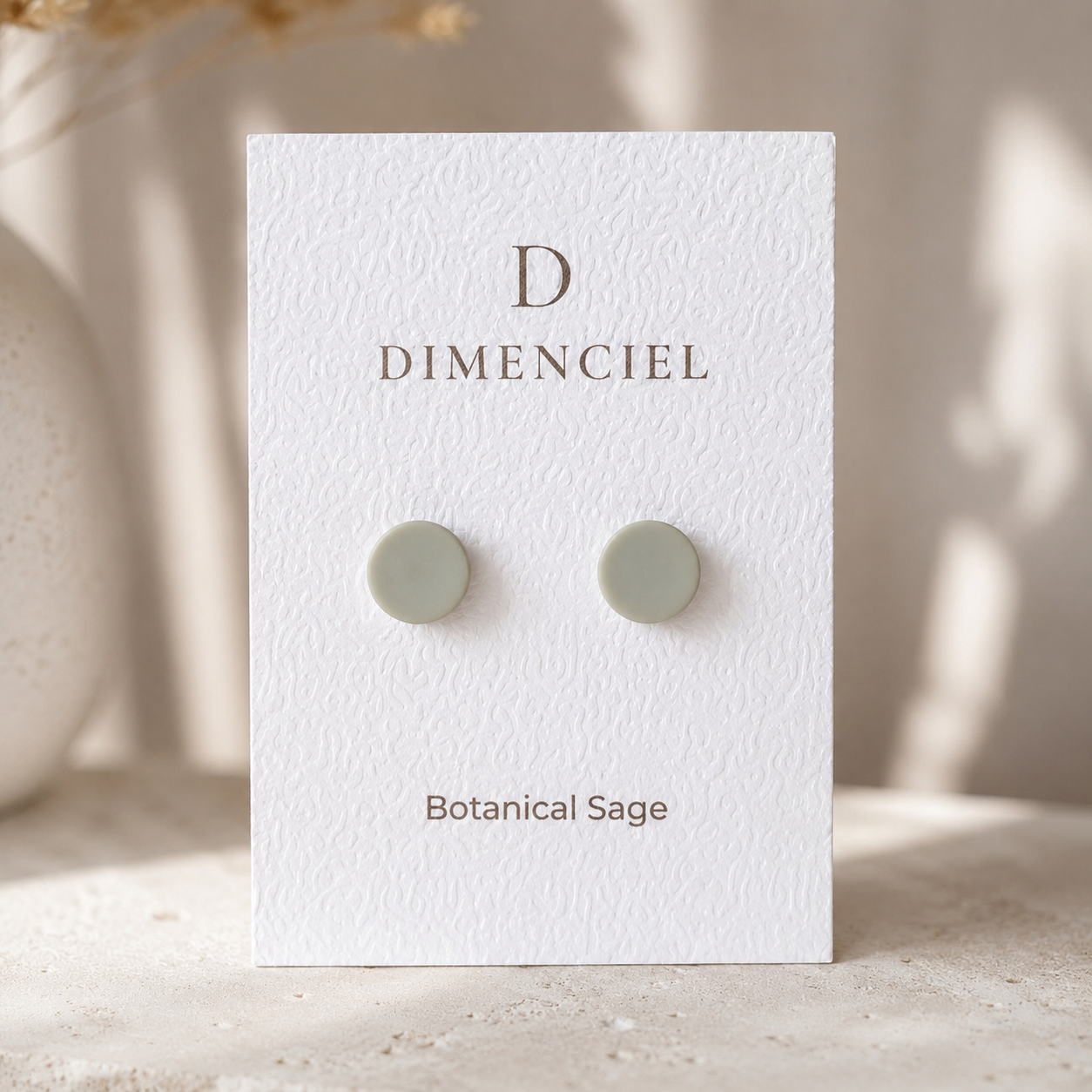The Micro Orb Trio in Botanical Sage | Circle Studs Set