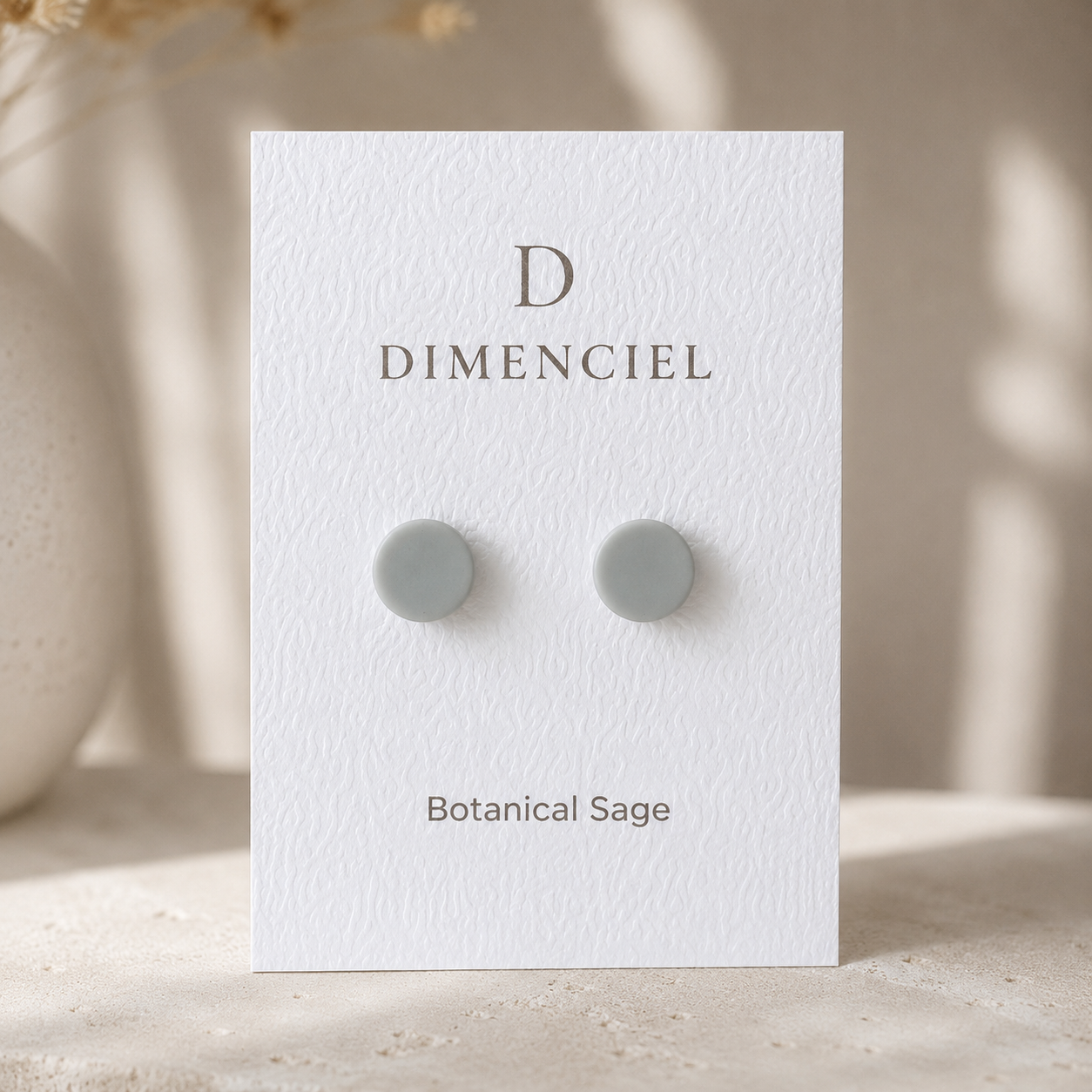 The Micro Orb Trio in Botanical Sage | Circle Studs Set