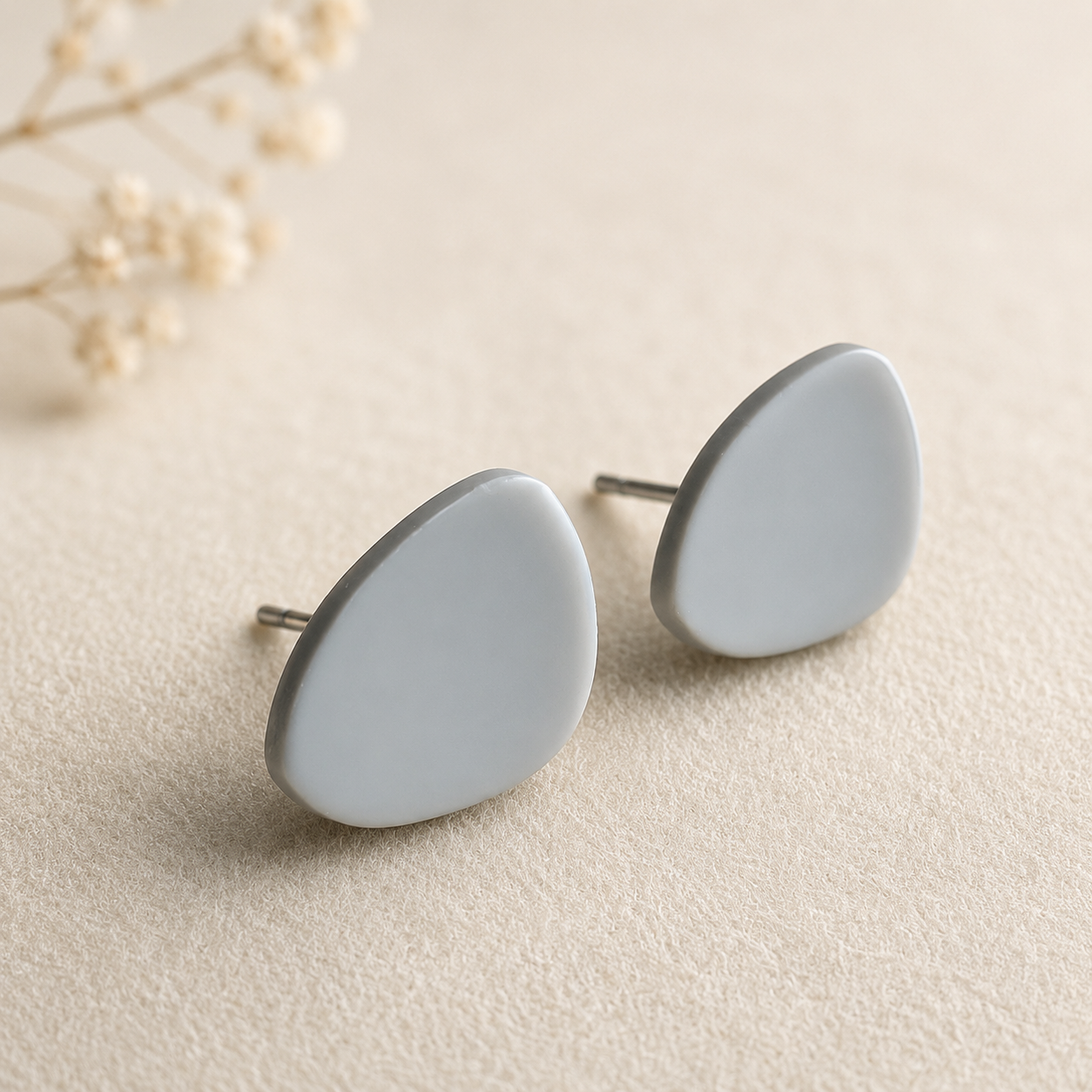The Micro Pebble Trio in Botanical Sage | Pebble Ear Studs Set