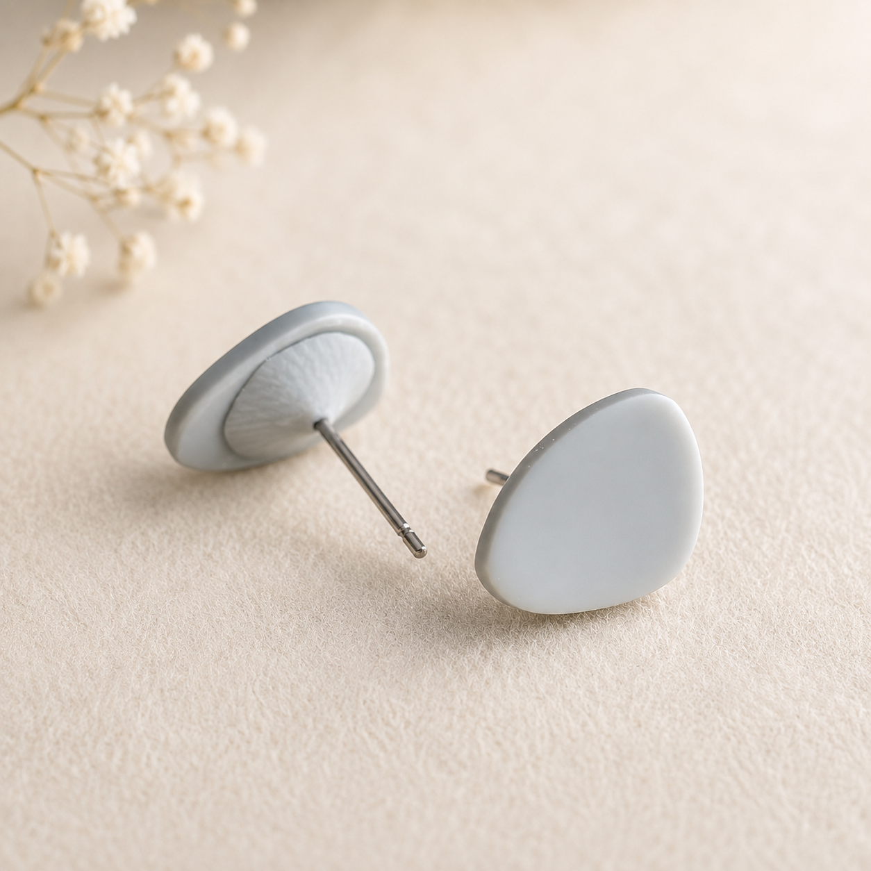 The Pebble & Petal Edit in Botanical Sage | Bundle — Pebble Studs Set & Petal Drop Earrings
