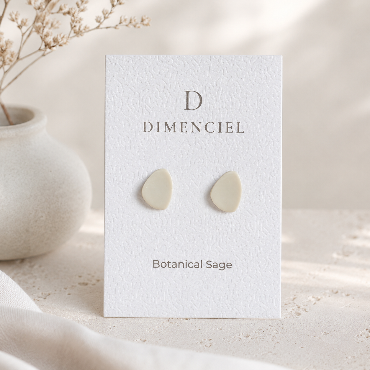 The Micro Pebble Trio in Botanical Sage | Pebble Ear Studs Set