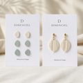 The Pebble & Petal Edit in Botanical Sage | Bundle — Pebble Studs Set & Petal Drop Earrings