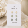 Botanical Sage Teardrop Studs Set