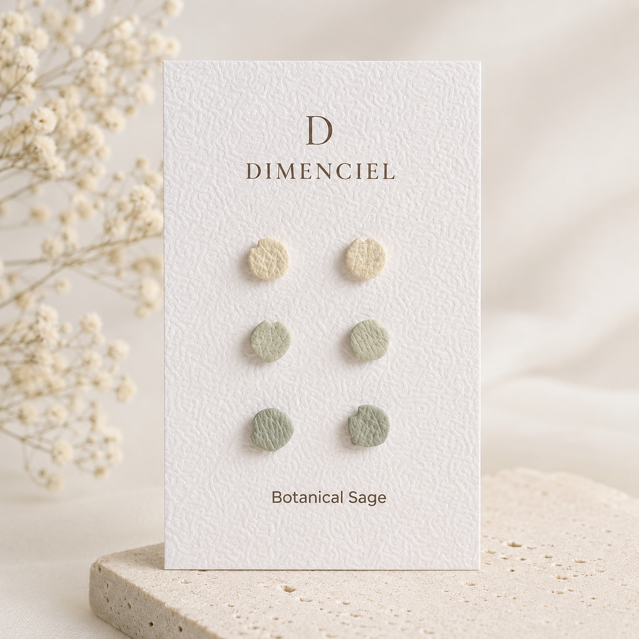 Botanical Sage Cherry Blossom Petal Studs Set
