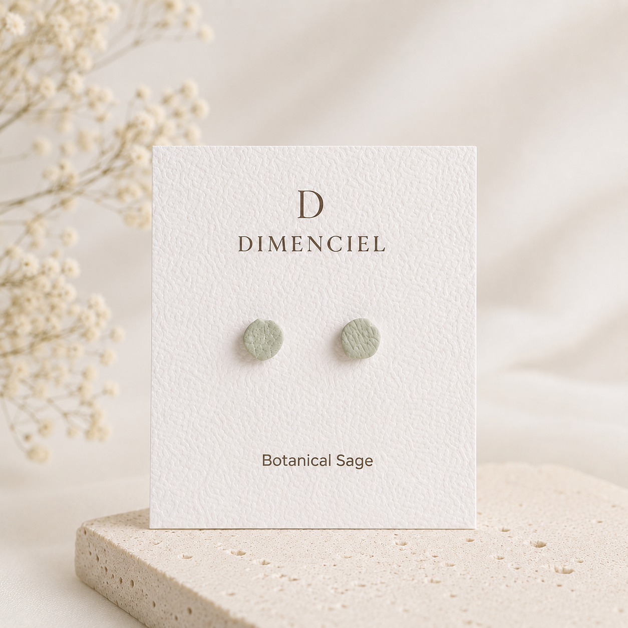 Botanical Sage Cherry Blossom Petal Studs Set