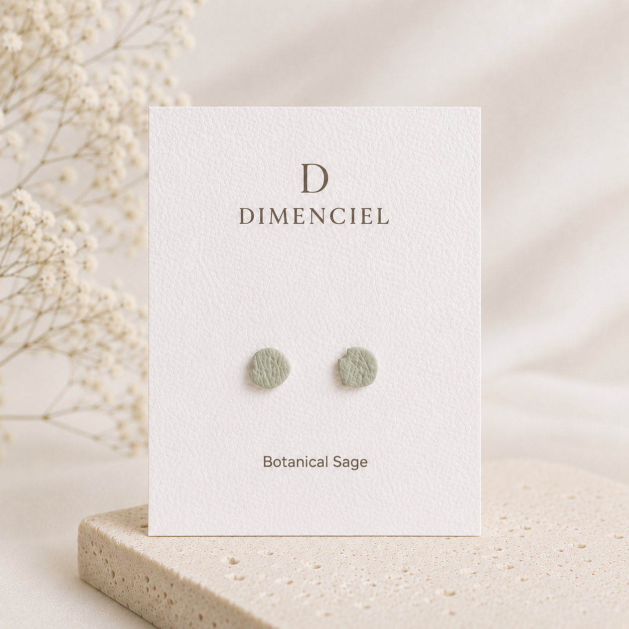 Botanical Sage Cherry Blossom Petal Studs Set