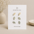 Botanical Sage Leaf Studs Set