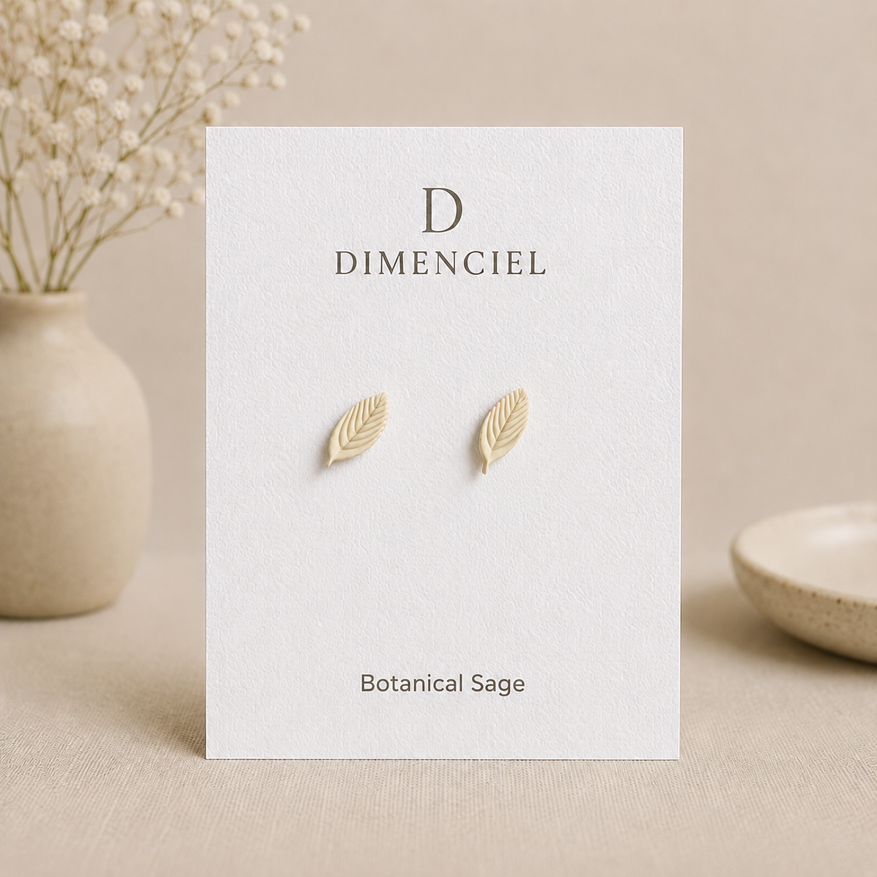 Botanical Sage Leaf Studs Set