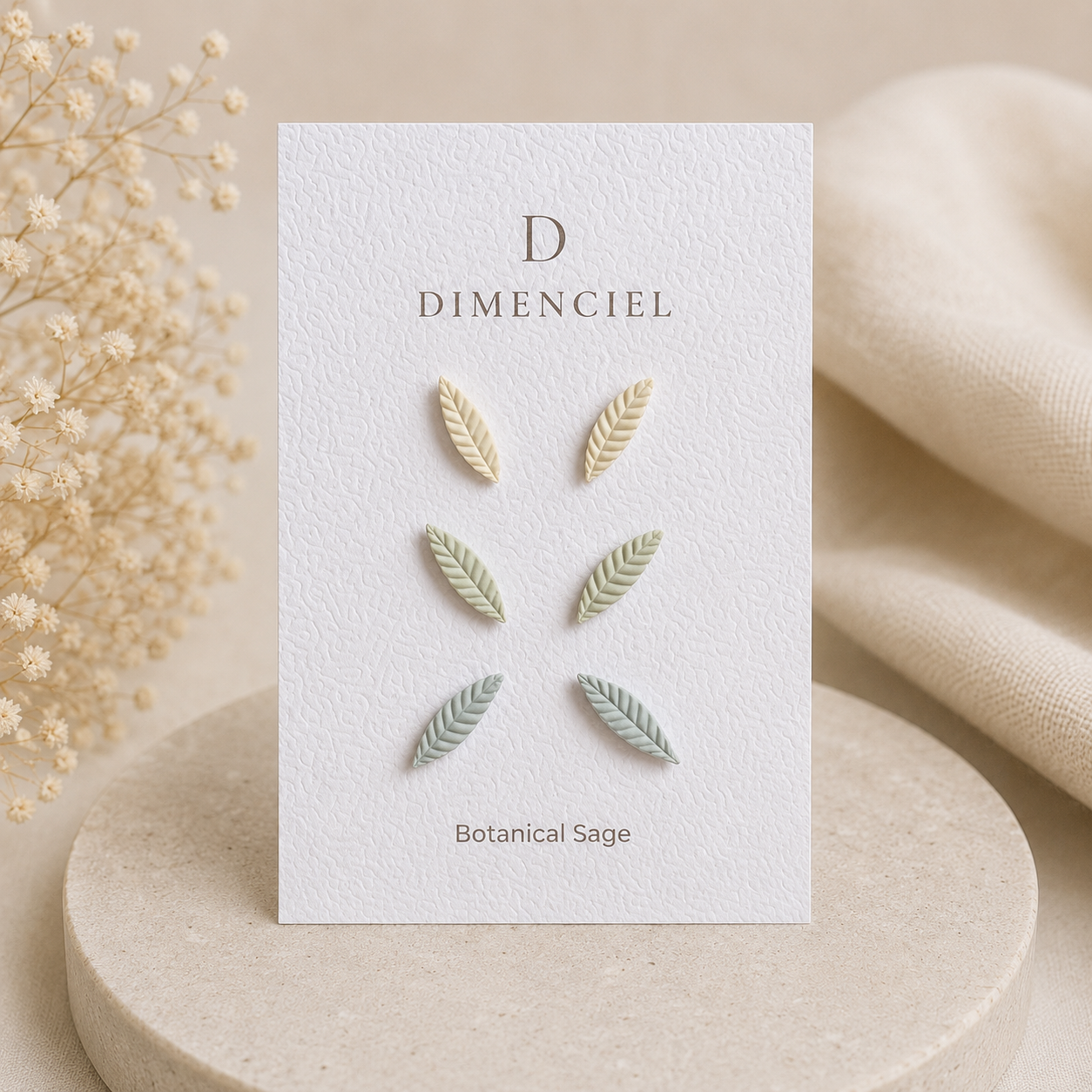 Botanical Sage Leaf Studs Set