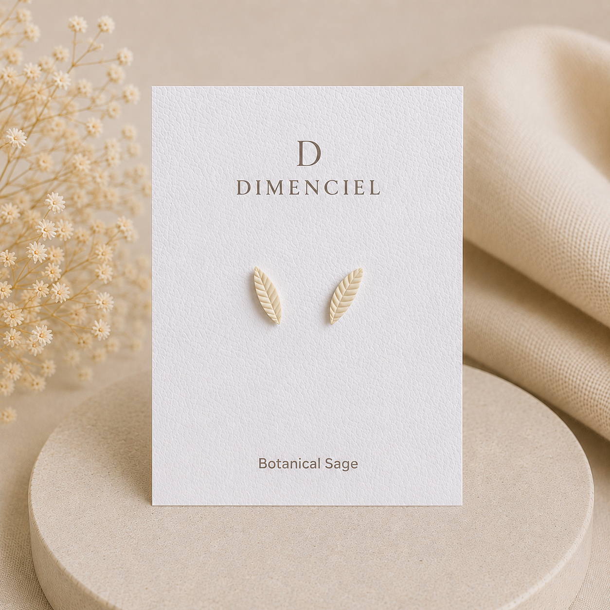 Botanical Sage Leaf Studs Set