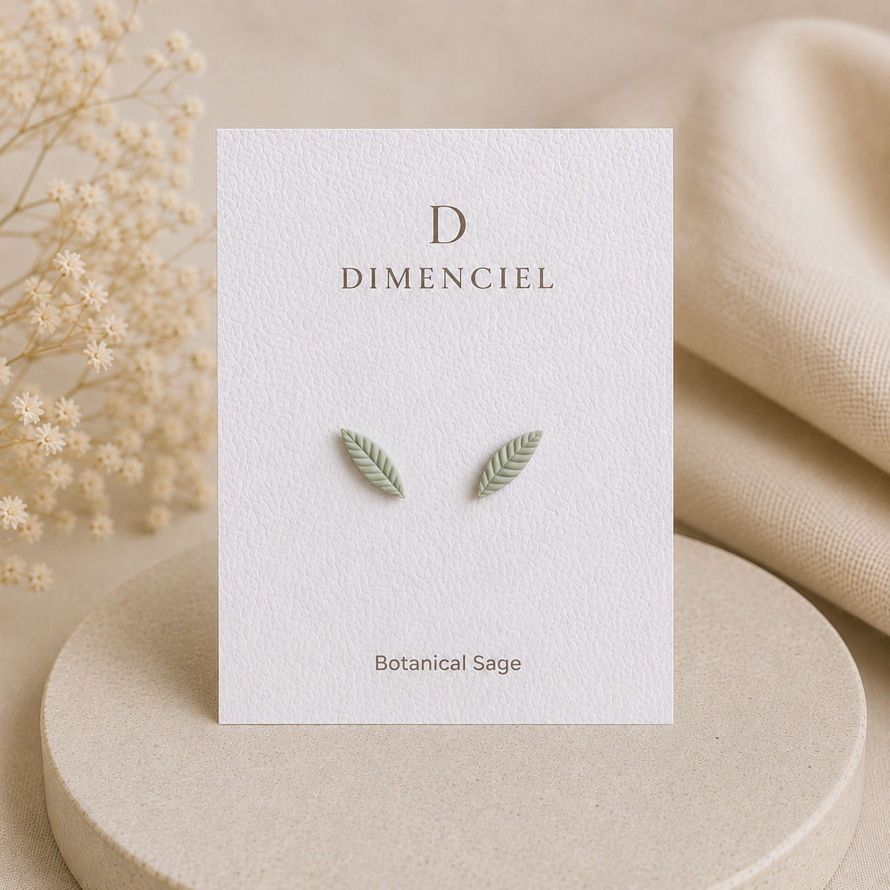 Botanical Sage Leaf Studs Set