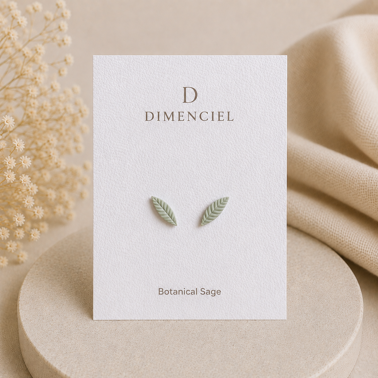 Botanical Sage Leaf Studs Set