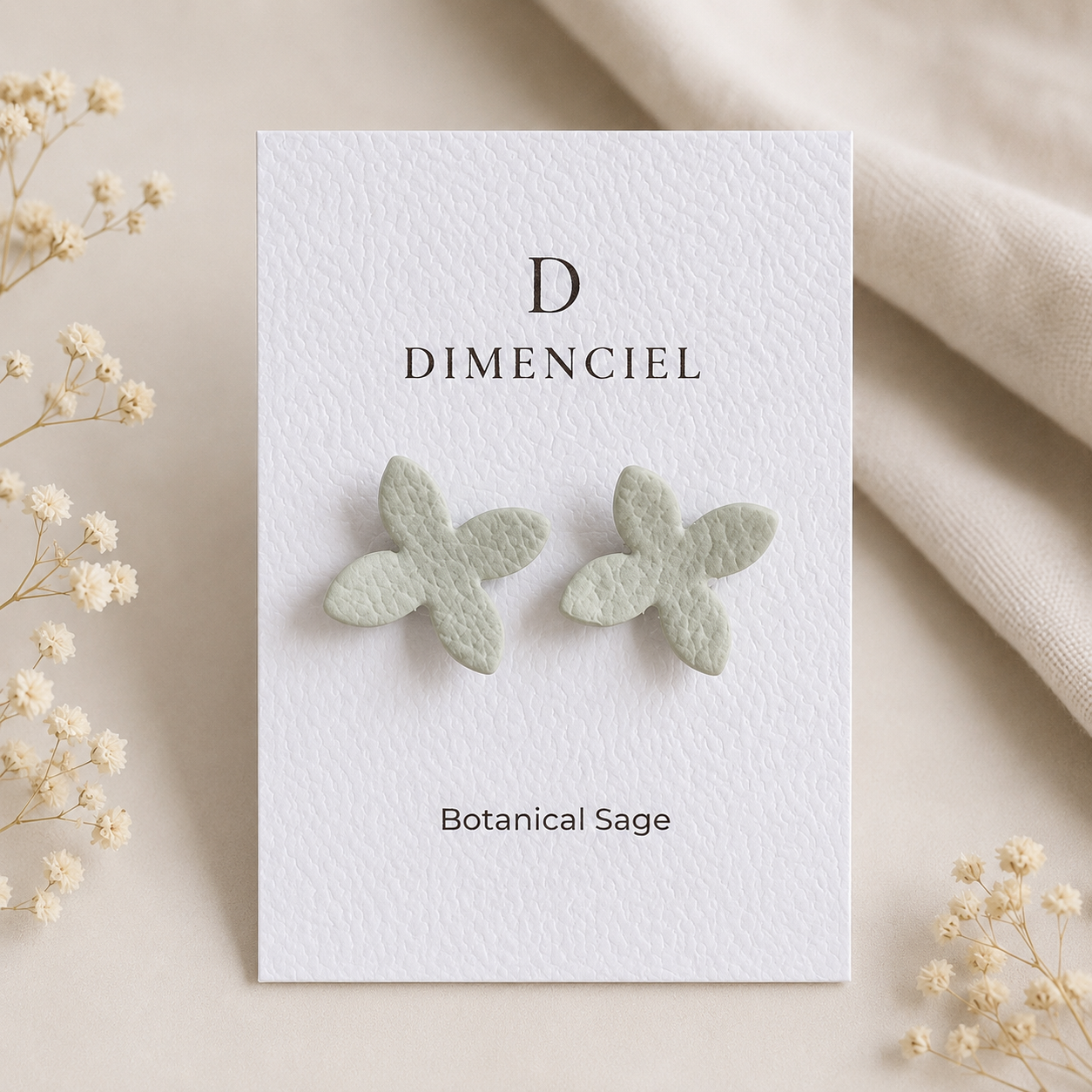 Botanical Sage Lilac Ear Studs Set