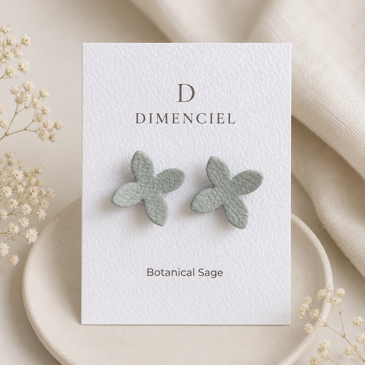 Botanical Sage Lilac Ear Studs Set