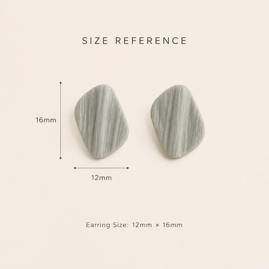 The Organic Pebble in Botanical Sage | Pebble Ear Studs