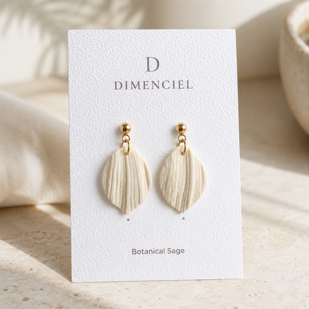 The Callista Drop in Botanical Sage | Petal Drop Earrings