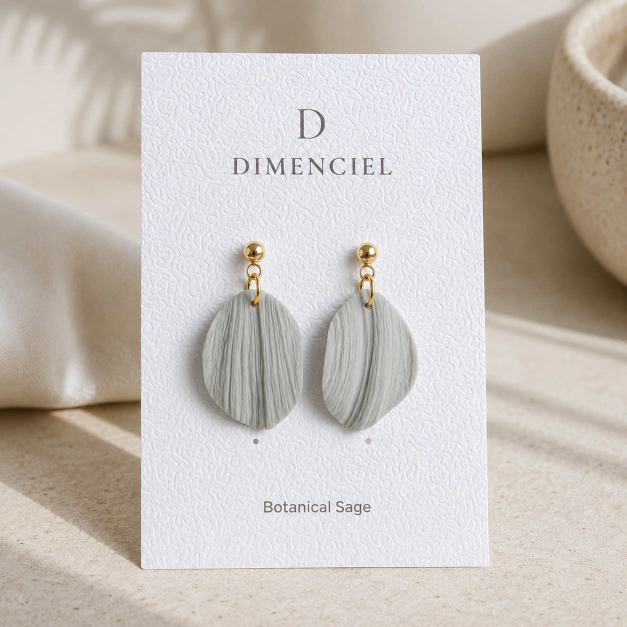 The Callista Drop in Botanical Sage | Petal Drop Earrings