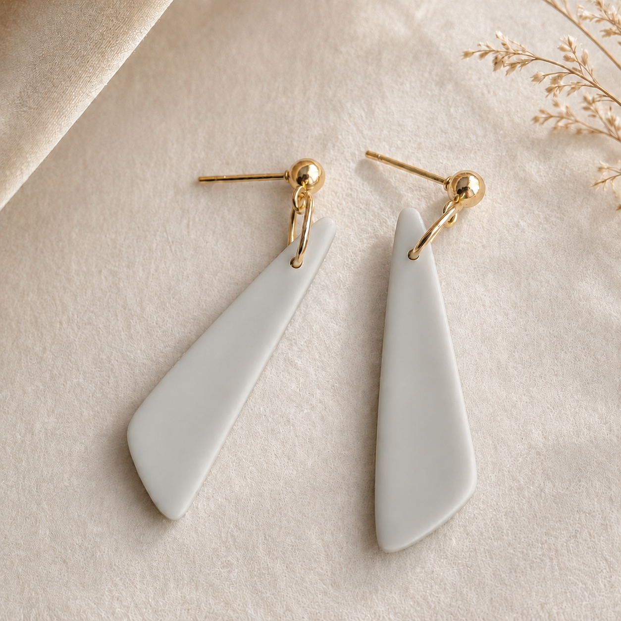 The Tapered Drop in Botanical Sage | Drop Earrings