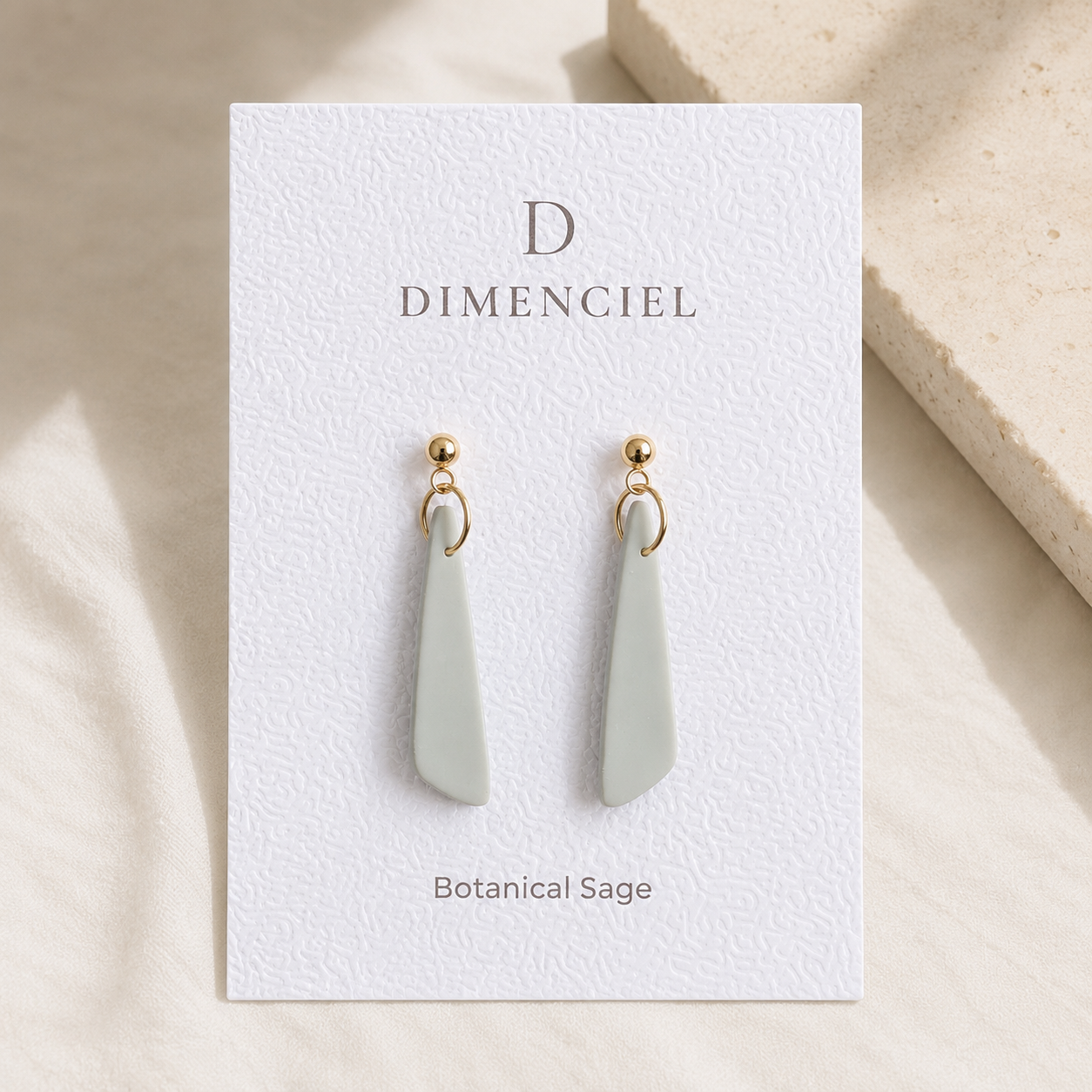 The Tapered Drop in Botanical Sage | Drop Earrings