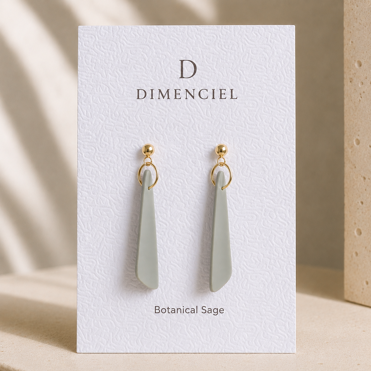 The Tapered Drop in Botanical Sage | Drop Earrings