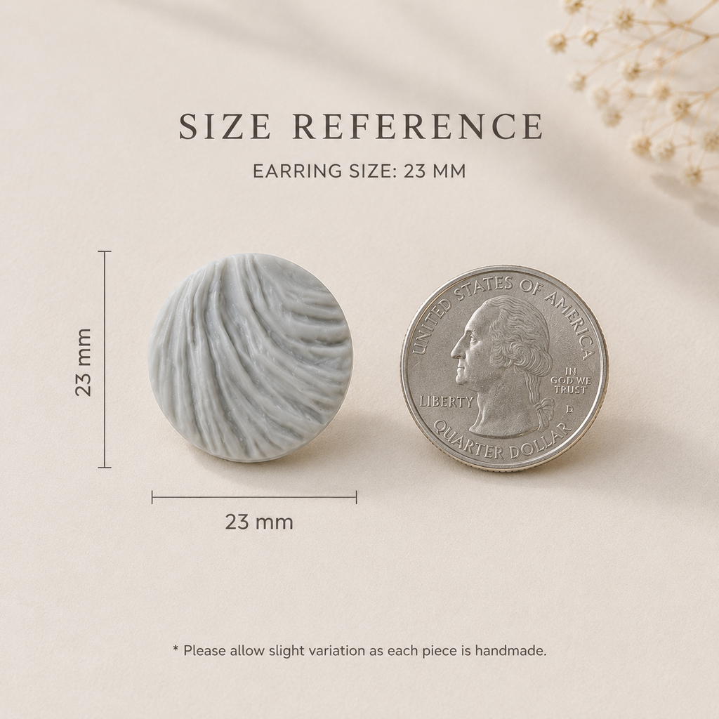 The Swirl Orb in Botanical Sage | Circle Ear Studs