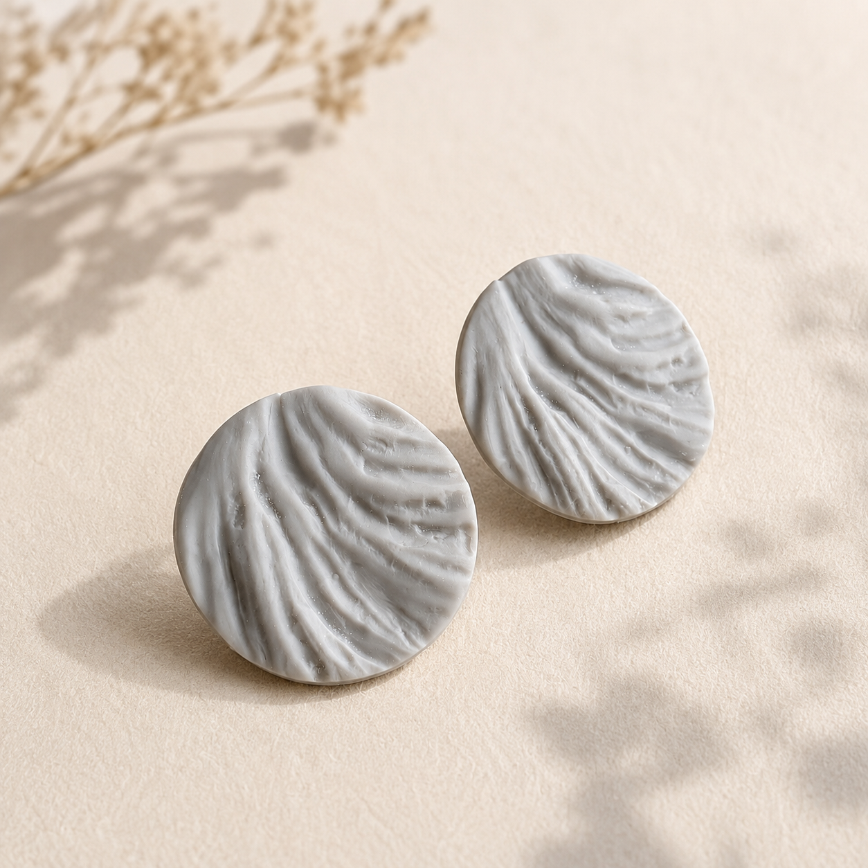 The Swirl Orb in Botanical Sage | Circle Ear Studs