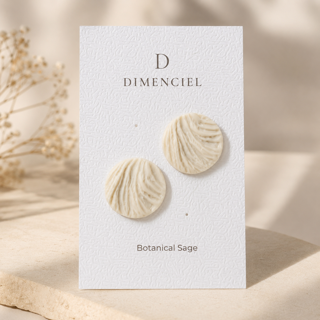 The Swirl Orb in Botanical Sage | Circle Ear Studs