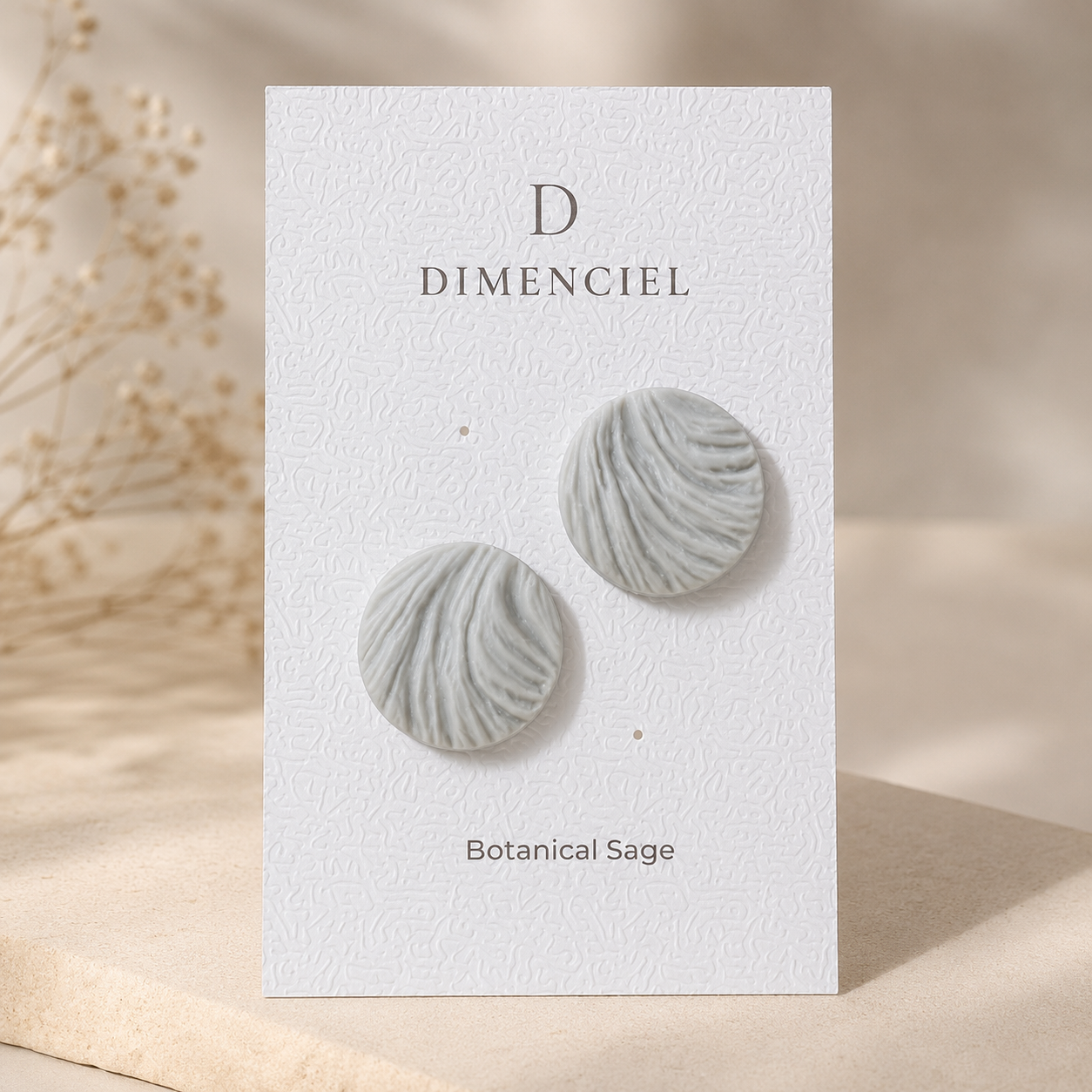 The Swirl Orb in Botanical Sage | Circle Ear Studs