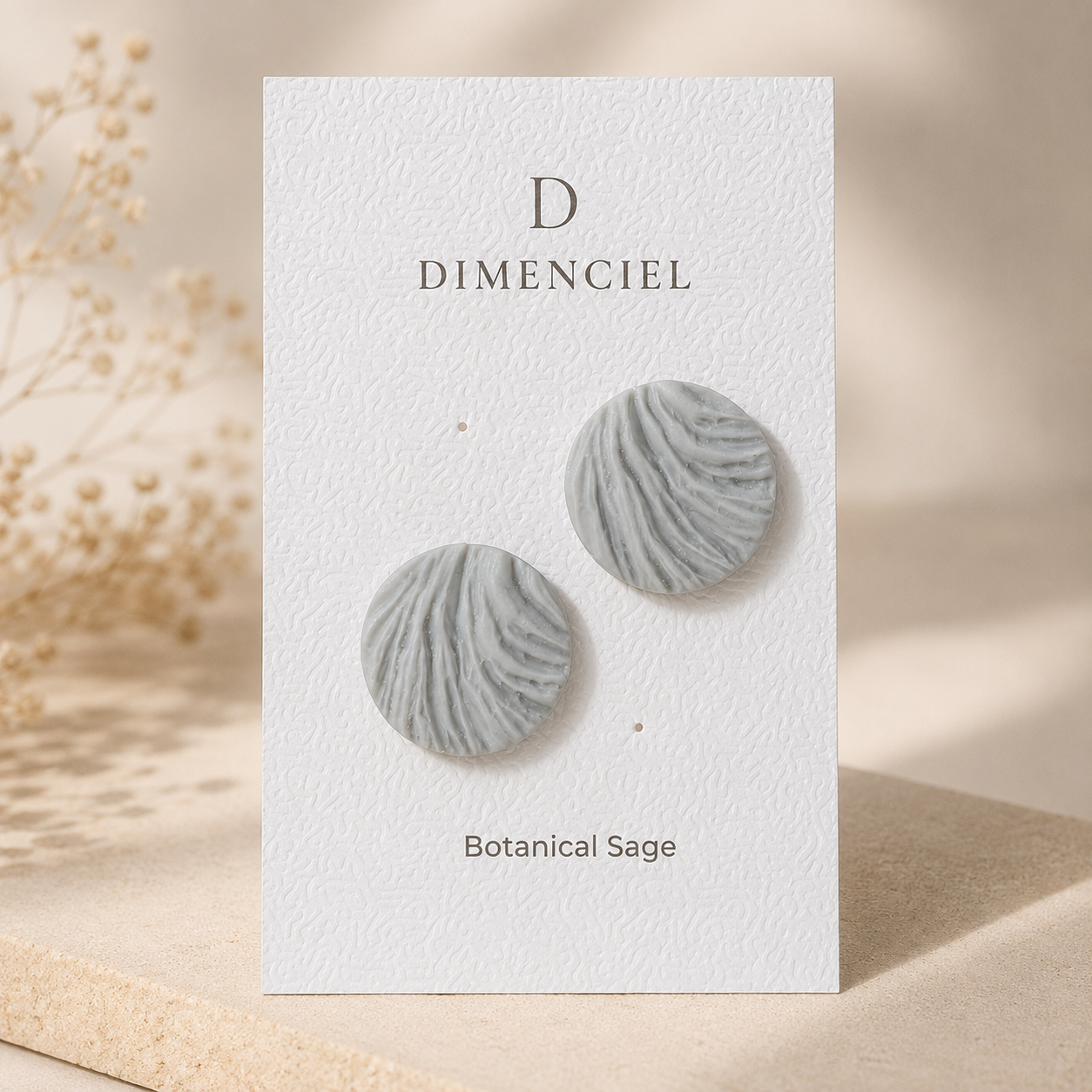The Swirl Orb in Botanical Sage | Circle Ear Studs
