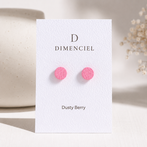 Dusty Berry Circle Ear Studs Set